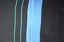 Ladda upp bild till gallerivisning, Kaschmirschal türkis schwarz Seidenrand Detail