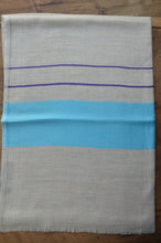 Ladda upp bild till gallerivisning, Kaschmirschal türkis lila grau Totale