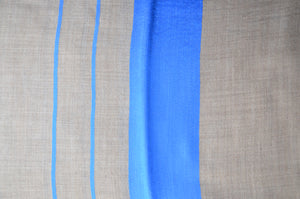 Kaschmirschal blau grau Detail