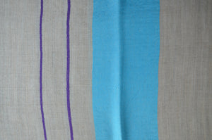 Kaschmirschal türkis lila grau Detail